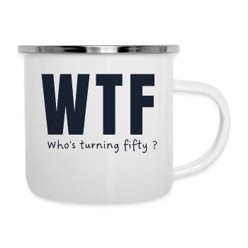50. Geburtstag - Emaille-Tasse - Weiß - Rechts