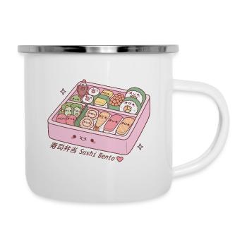 Kawaii Japanisches Bento Box Sushi - Emaille-Tasse - Weiß - Rechts