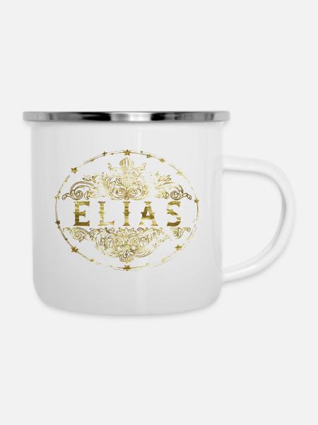 Elias - Emaille-Tasse - Weiß