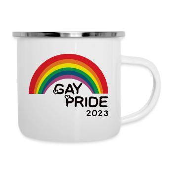 Gaypride 2023 Rainbow - Emaille-Tasse - Weiß - Rechts