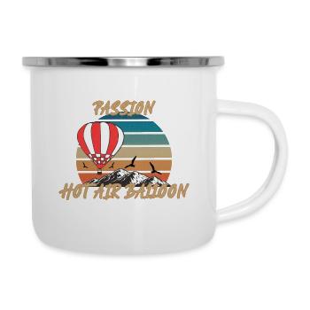 Hot Air Balloon - Emaille-Tasse - Weiß - Rechts