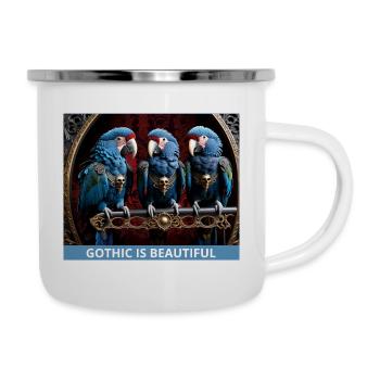 Gothic Blue Parrots - Camper Mug - white - Right