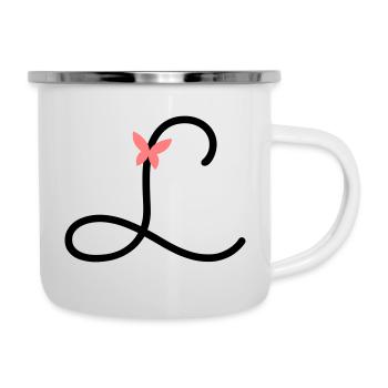 Lettre L Papillon Lettre - Tasse émaillée - blanc - Droite