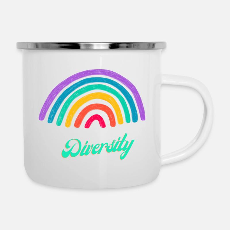 Diversity - Emaille-Tasse - Weiß