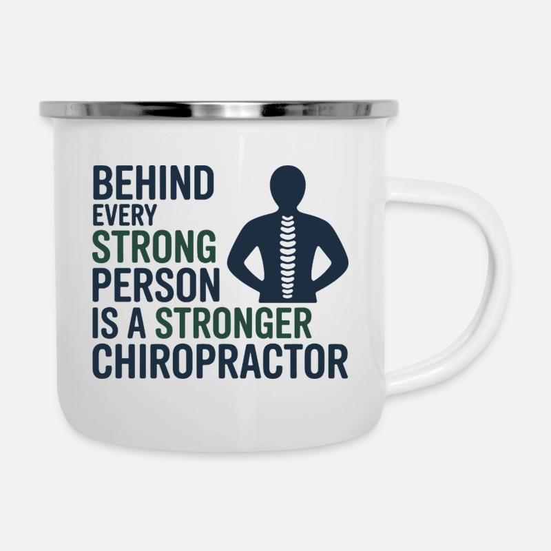 Chiropractor Behind Every Strong Person Stronger  - Camper Mug - white