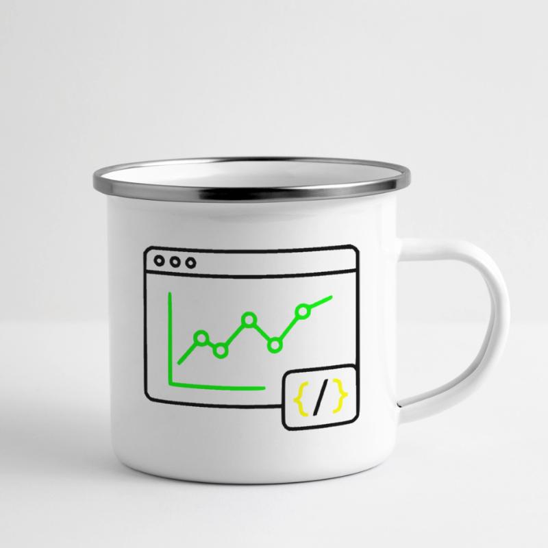Web Analyse Chart Coding Browser Vektor Emaille-Tasse