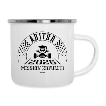 Abitur 2026 – Mission Erfüllt (Zieleinfahrt / B) - Emaille-Tasse - Weiß - Rechts