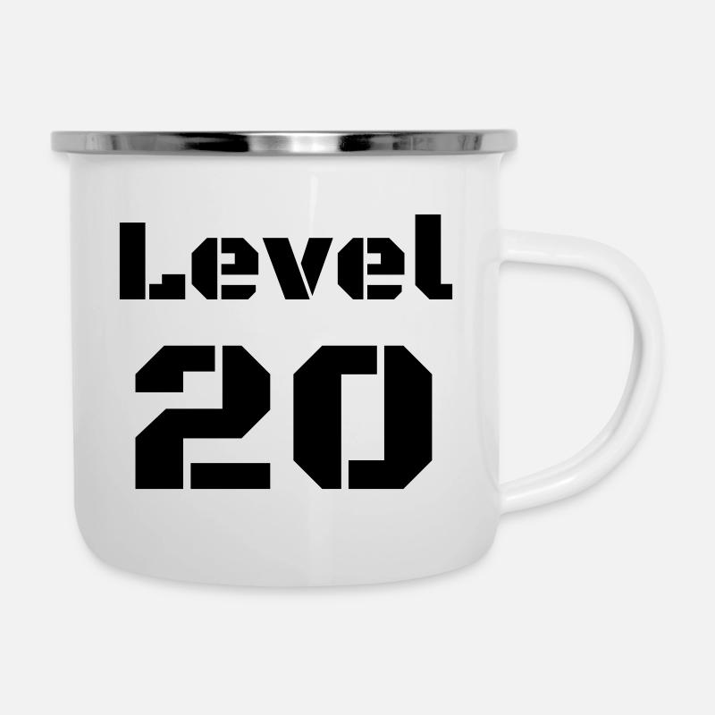Niveau 20 - Tasse émaillée - blanc