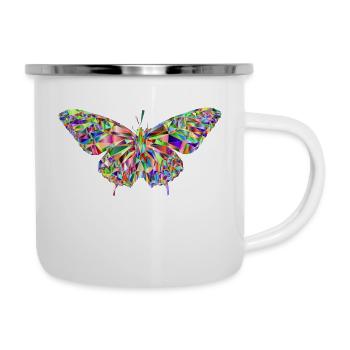 Butterfly - Emaille-Tasse - Weiß - Rechts