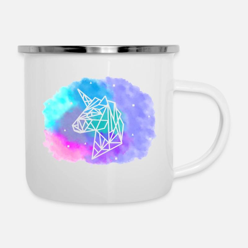 Geometric Unicorn - Camper Mug - white