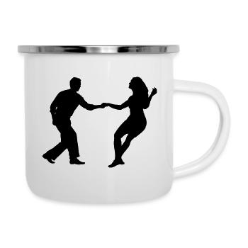 Swing-Tänzer - Emaille-Tasse - Weiß - Rechts