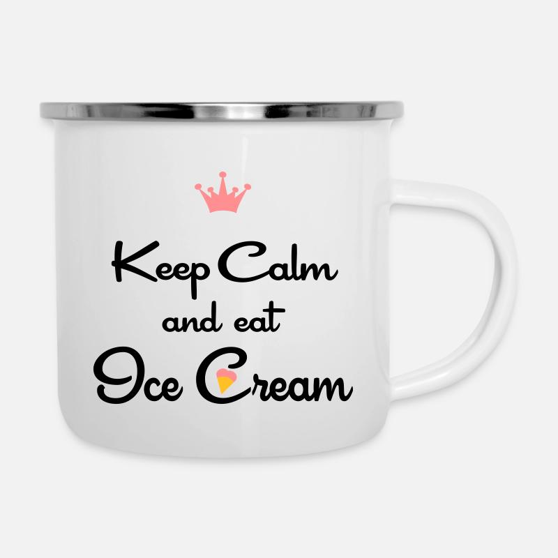 crème glacée - Tasse émaillée - blanc