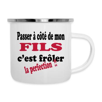 Mon fils la perfection 111 - Emaille-Tasse - Weiß - Rechts