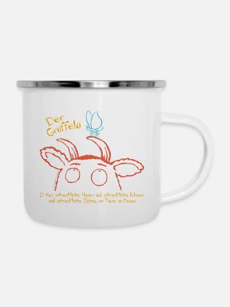 Der Grüffelo Schmetterling - Emaille-Tasse - Weiß