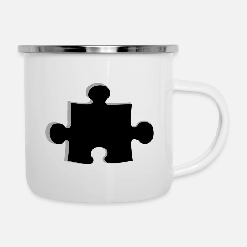 Puzzle - Tasse émaillée - blanc