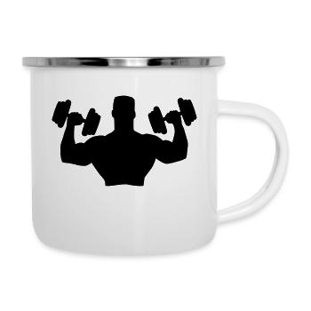 Muscle Man Training - Tasse émaillée - blanc - Droite