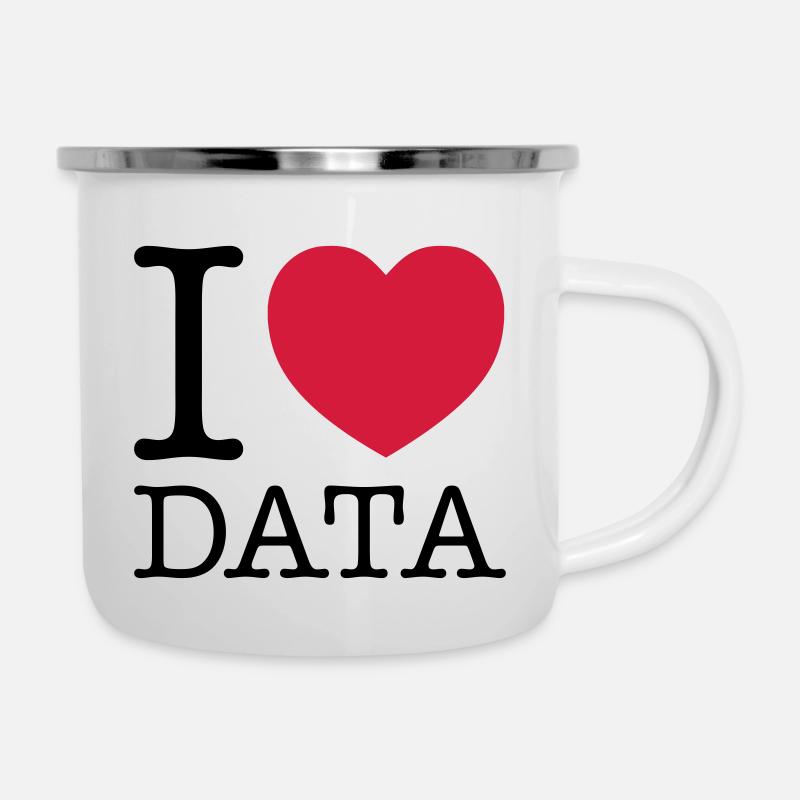 I Love Data - Engineer - Emaille-Tasse - Weiß