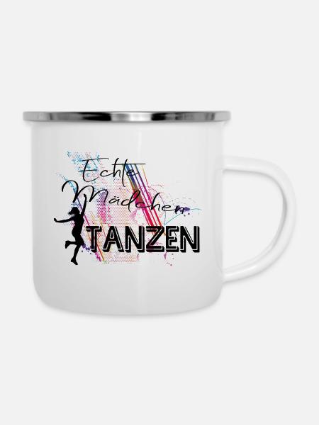 Echte Mädchen Tanzen - Emaille-Tasse - Weiß