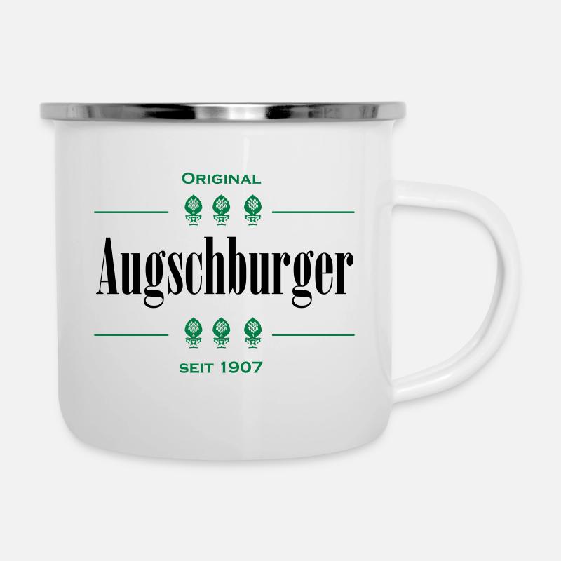 Augschburger - Orginal seit 1907 - Emaille-Tasse - Weiß