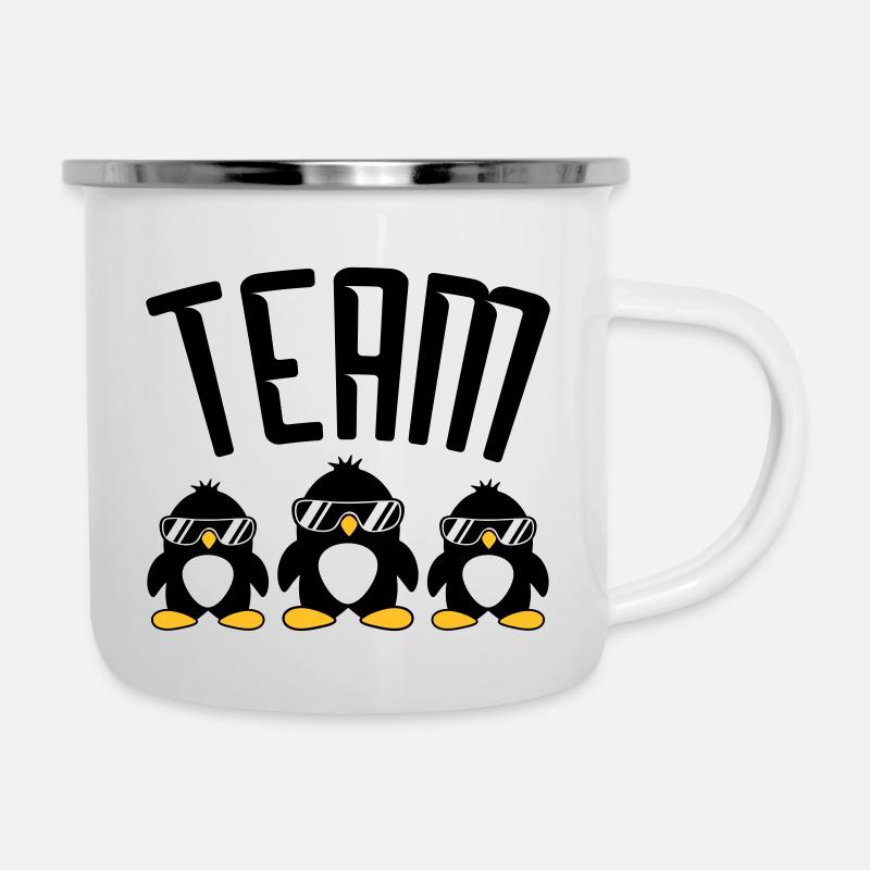 Logo Team Pinguine - Emaille-Tasse - Weiß