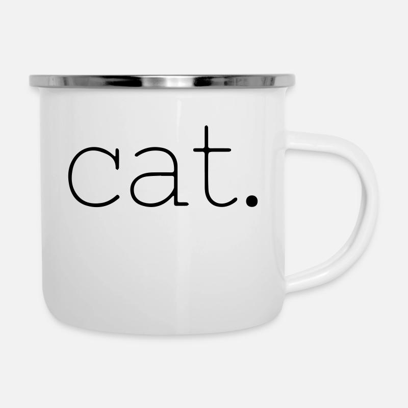 chat - Tasse émaillée - blanc