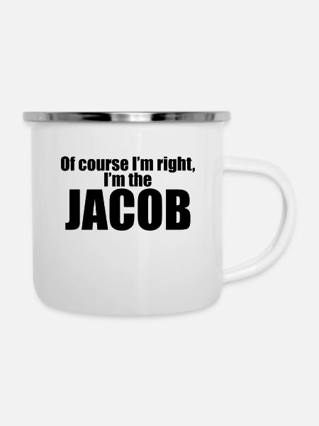 Jakob - Emaille-Tasse - Weiß