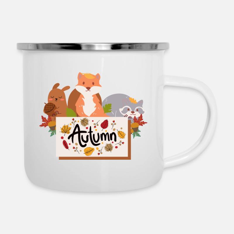 Automne - Tasse émaillée - blanc