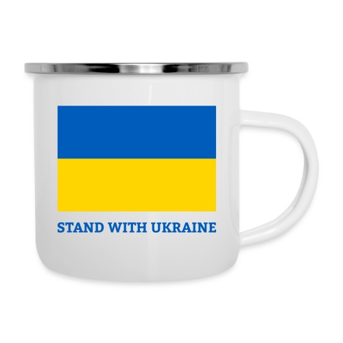 Stand with Ukraine Flagge Support & Solidarität - Emaille-Tasse
