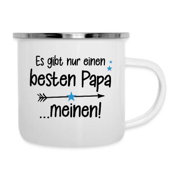 Es gibt nur einen besten Papa - Meinen! - Emaille-Tasse - Weiß - Rechts
