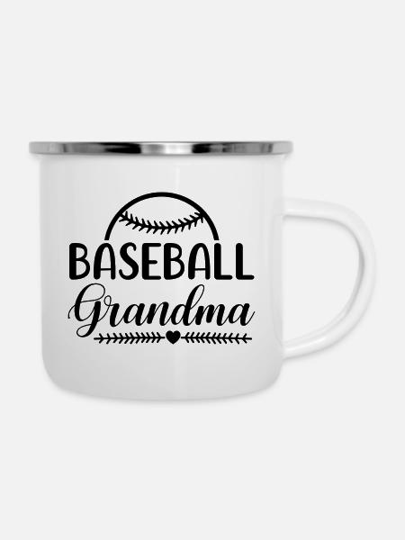 Baseball Grandma - Emaille-Tasse - Weiß