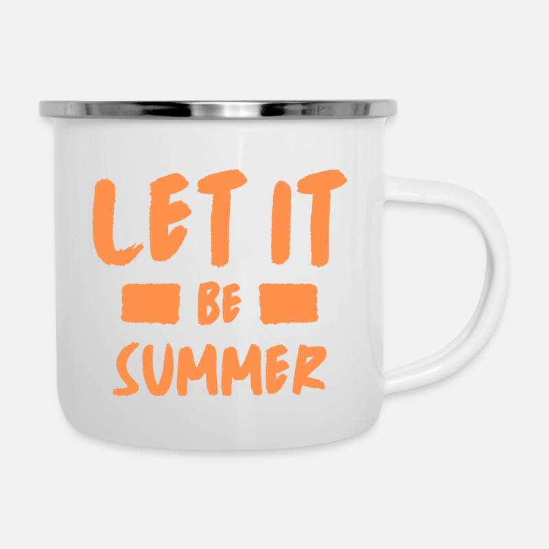 Let it be summer - Emaille-Tasse - Weiß