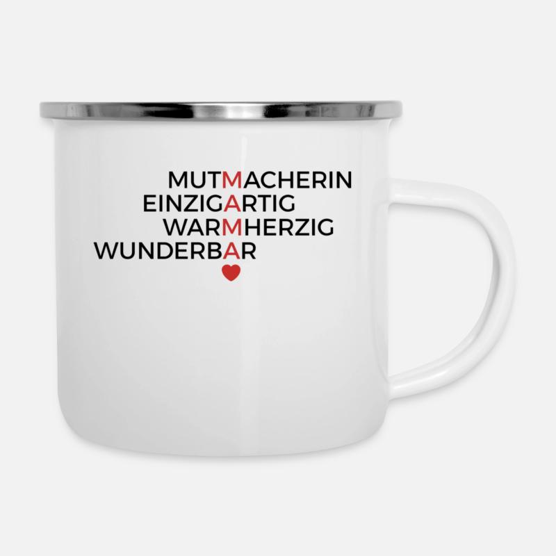 Mama Muttertag Mutter - Emaille-Tasse - Weiß