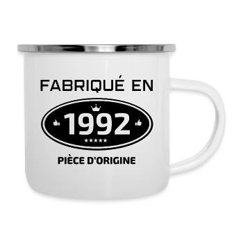 FABRIQUE EN 1992 PIECE D'ORIGINE - Tasse émaillée - blanc - Droite