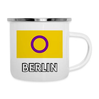 Intersex Pride Flagge Berlin - Emaille-Tasse - Weiß - Rechts