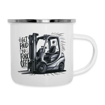 Je suis payé pour le forking ! - Tasse émaillée - blanc - Droite
