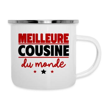 Meilleure cousine du monde, cadeau de noël - Tasse émaillée - blanc - Droite