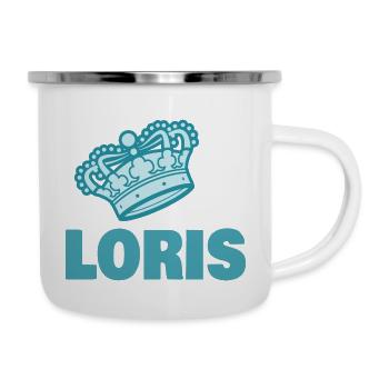 Geschenk für Loris - Emaille-Tasse - Weiß - Rechts