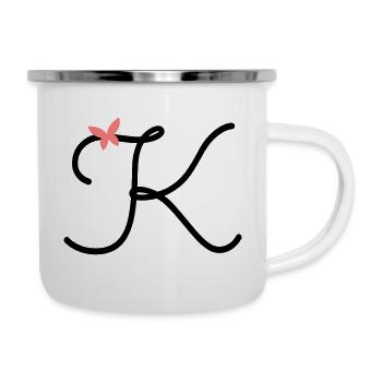 Lettre K Papillon Lettre - Tasse émaillée - blanc - Droite