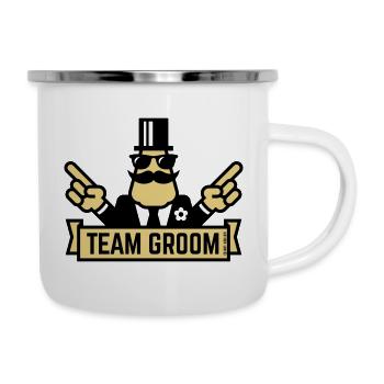 Team Groom (Pointing Stag Night Bachelor Party 2C) - Camper Mug - white - Right