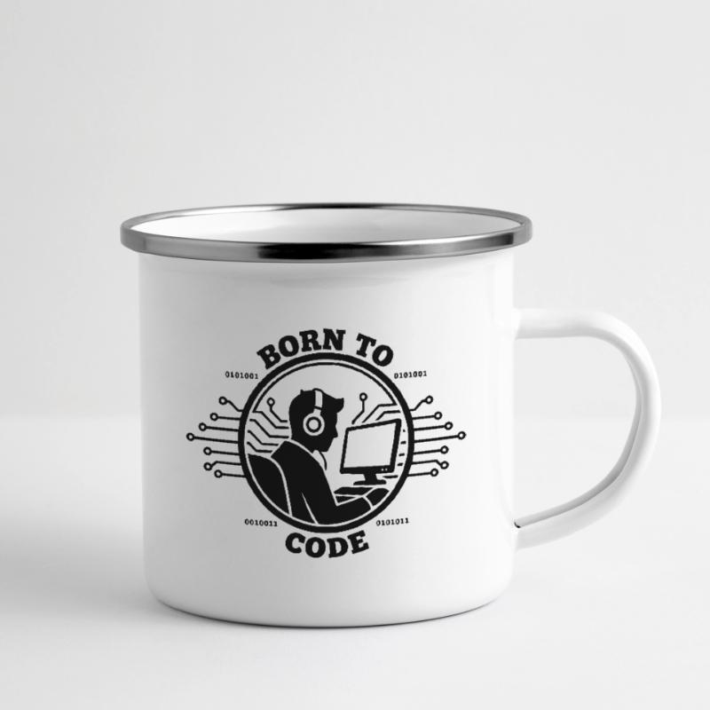 Codeur né pour coder Programmeur Tasse émaillée