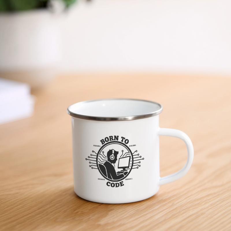 Programmierer, der zum Programmieren geboren wurde Programmierer Emaille-Tasse