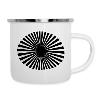 Black and white circular spokes - Camper Mug - white - Right