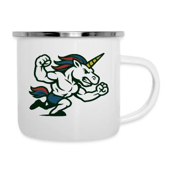 Power Unicorn Running Strong Fantasy Illustration - Camper Mug - white - Right