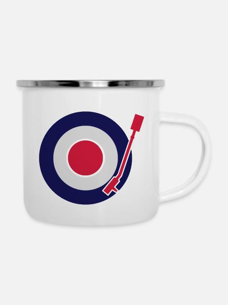 Mod Vinyl - Emaille-Tasse - Weiß