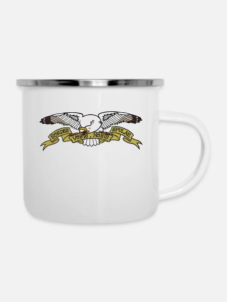 unartige Möwe - Emaille-Tasse - Weiß