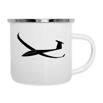 Arcus Segelflieger gleiten Geschenk Flieschen - Emaille-Tasse - Weiß - Rechts