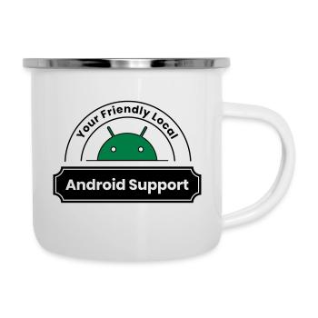 Android-Unterstützer - Emaille-Tasse - Weiß - Rechts