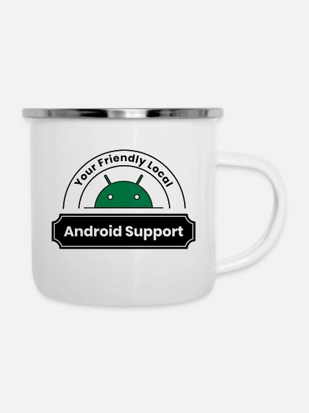 Android-Unterstützer - Emaille-Tasse - Weiß