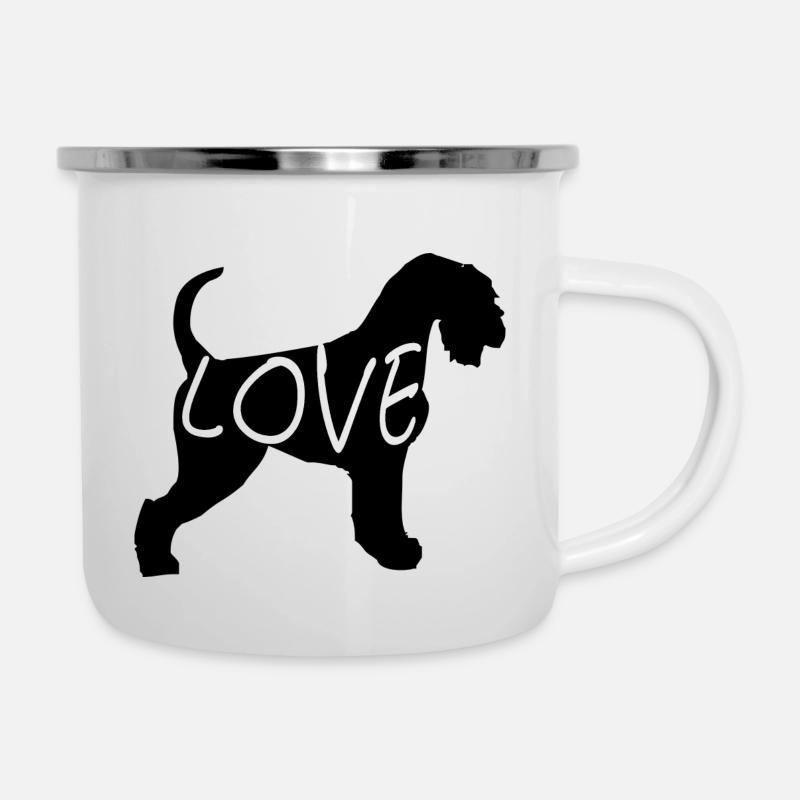 Schnauzer aime le schnauzer géant, cadeau pour chien - Tasse émaillée - blanc