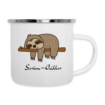 Faultier Serien-Chiller - Emaille-Tasse - Weiß - Rechts